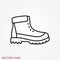 Timberland vector icon. Minimalist vector illustration of unisex modern shoes isolated on background