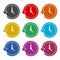 Time back icon, History icon, color icons set