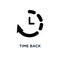 Time back icon. Simple element illustration. Clock with undo arr