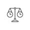 Time balance scale line icon