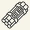 Time bomb line icon. Dynamite vector illustration isolated on white. Detonator outline style design, designed for web