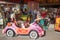 Time for break in Dreamland Luna park. Empty toys on carousel during the day time, with no children around, quiet times.