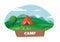 Time for Camping Poster with Tent Outdoors