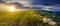 Time change above alpine meadows panorama