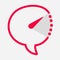 Time chat icon Pointer inside indicate interval Period is designated by a dotted point. Concept communication icon