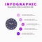 Time, Clock, Cleaning Solid Icon Infographics 5 Steps Presentation Background