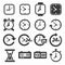 Time and clock icon set