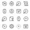 Time and clock icons, editable vector stroke