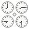 Time clock round watch hour eight quoter half icon simple vector