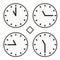 Time clock round watch hour eleven quoter half icon simple vector