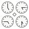 Time clock round watch hour five quoter half icon simple vector