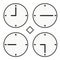Time clock round watch hour nine quoter half icon simple vector