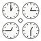 Time clock round watch hour one quoter half icon simple vector