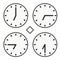 Time clock round watch hour seven quoter half icon simple vector