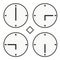 Time clock round watch hour six quoter half icon simple vector