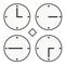 Time clock round watch hour three quoter half icon simple vector