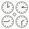 Time clock round watch hour two quoter half icon simple vector