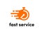 Time clock vector logo fast express service