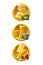 Time, coin and energy golden bonus icons for game.