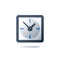 Time concept, square clock, fast services, time period, vector icon
