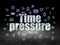 Time concept: Time Pressure in grunge dark room