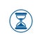 Time conceptual stylized icon. Old-fashioned hourglass isolated