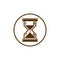 Time conceptual stylized icon. Old-fashioned hourglass isolated