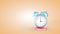 Time, cute alarm clock isolated on light background, 3 o`clock. 3D rendering