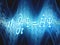 Time-dependent Schrodinger equation with blue glowing waves