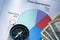 Time distribution diagram with compass and dollars