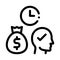 Time for earn money icon vector outline illustration