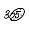 Time emblem 365 infinity logo icon design illustration black
