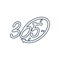 Time emblem 365 infinity logo icon design illustration outline