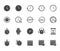 Time flat glyph icons set. Alarm clock, stopwatch, timer, sand glass, day and night, calendar vector illustrations