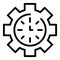 Time gear money icon, outline style