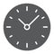 Time glyph icon, clock and minute, hour sign,