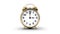 Time goes by on classic alarm clock against white background, seamless loop
