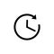 Time icon in black. Clock symbol with arrow