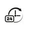 Time icon. Time and watch, timer, 24 hours symbol. UI. Web. Logo. Sign. Flat design. App. Stock