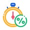 Time is Interest Icon Vector Outline Illustration