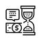 time of investment return line icon vector isolated illustration