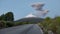 Time laps of Popocatepetl volcano seen from evacuation route