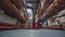 Time lapse 4K of a busy group of workers in a warehouse or factory