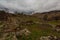 Time Lapse 4K. Russia, North Ossetia, the Caucasus Mountains in cloud formation Tseyskoe gorge.