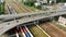 Time lapse aerial view of a major traffic interchange in a large city