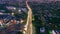 Time lapse aerial view to road bridge, Kharkiv