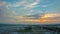 Time lapse of airport exterior and clouds moving fast in the sky. Video. Time lapse of sunset over an airport, HDR