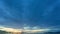 time lapse blue cloud moving above the marina of fishing boat at twilight..