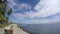 Time lapse of blue sky with clouds over sea