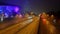 Time lapse of a busy street at night. Time lapse of a foggy street at night. Quick motion of a street at night